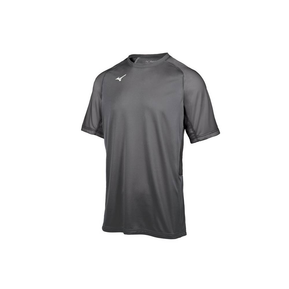 Maglia Mizuno Baseball Aerolite Crew Uomo - Grigie - 39041-DUSX